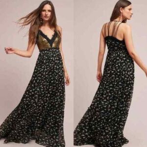 Elegant Black and Gold Women's Dress